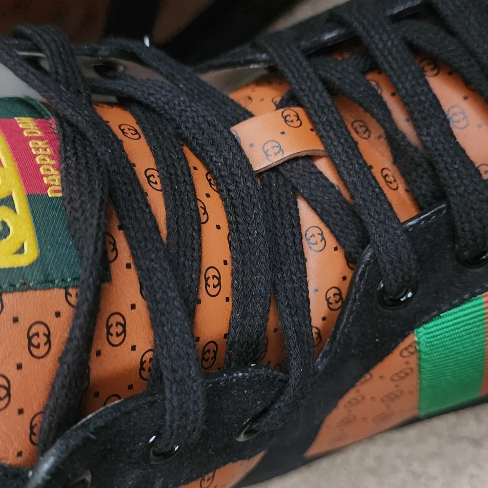 Gucci × Dapper DAN Brown High-Top Sneakers Sz 10.5